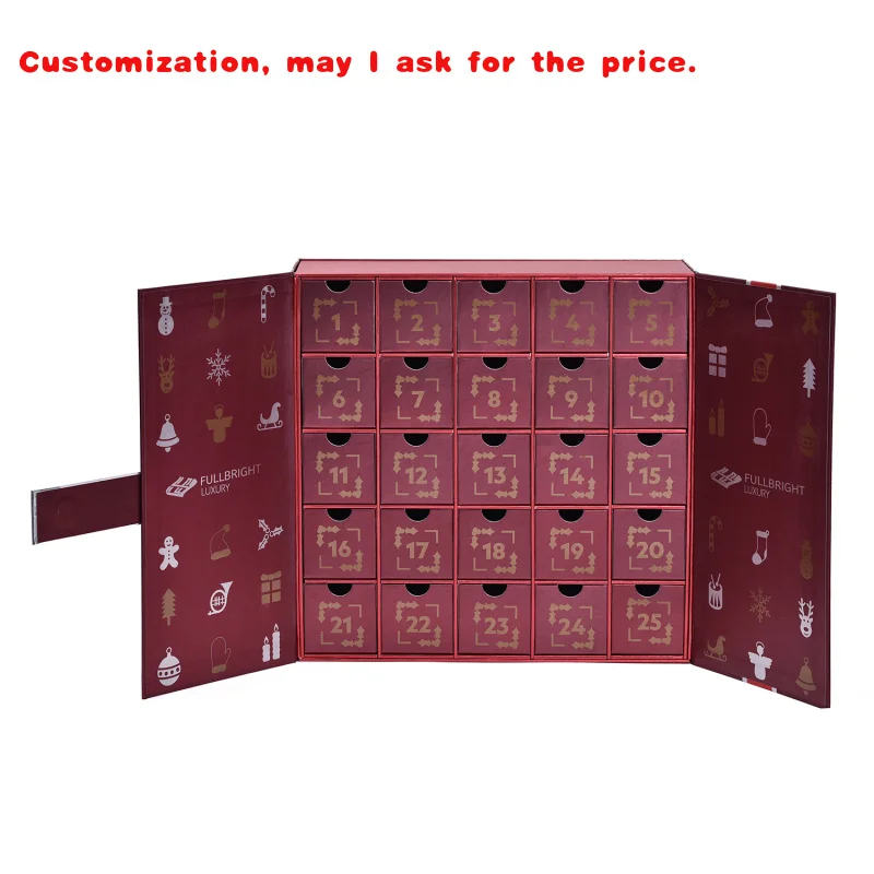 

custom.ECO Friendly Recyclable Coated Paper Box Blind Surprised Advent Calendar Box Custom Packaging Drawer Box