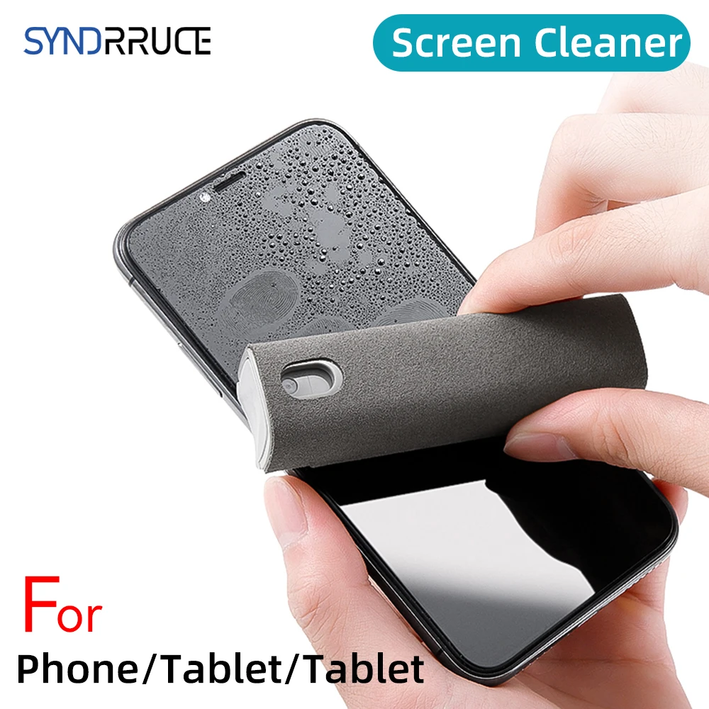 Screen Cleaner Spray 2 In 1 iPad Phone Screen Computer Screen Dust Removal Microfiber Cloth Set Without Cleaning Liquid 10 Color