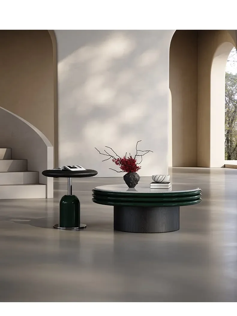 Q  light luxury round modern simple small apartment paint coffee table table