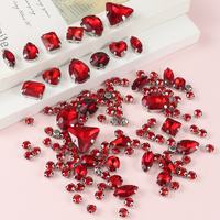 130pcs/lot Silver Claw Setting Glass Rhinestone Mixed Shape Sew On Crystal Stone Diamond for Wedding Dress Shoes Bags DIY Trim