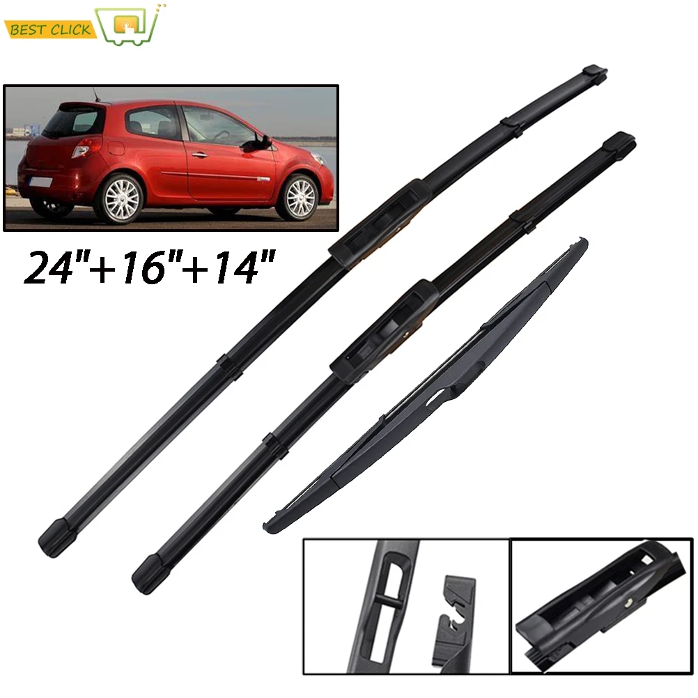 

Misima Windshield Windscreen Wiper Blades For Renault Clio 3 MK3 Front Rear Window 2005 2006 2007 2008 2009 2010 2011 2012