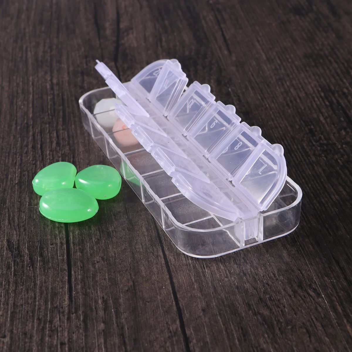 

6 Pcs Storage Box Plastic Container Transparent Boxes Medicine Organizer Holder Grid
