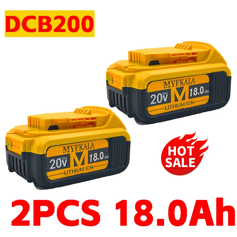 2025 100%NEW Batteryl 20V 18000mAh Lithium Replacement Battery For Dewalt  DCB184 DCB200 DCB182 DCB1