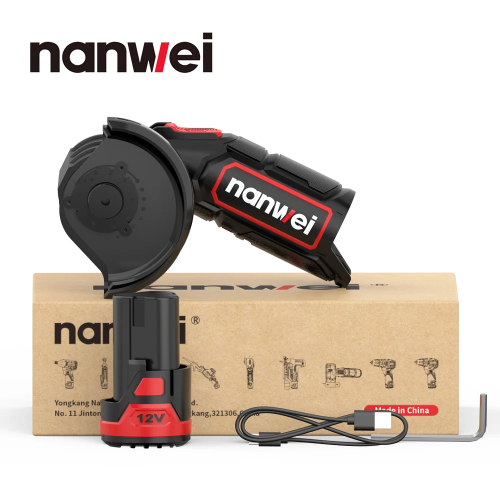 NANWEI Type-c charging interface mini 12V lithium-ion angle grinder small portable