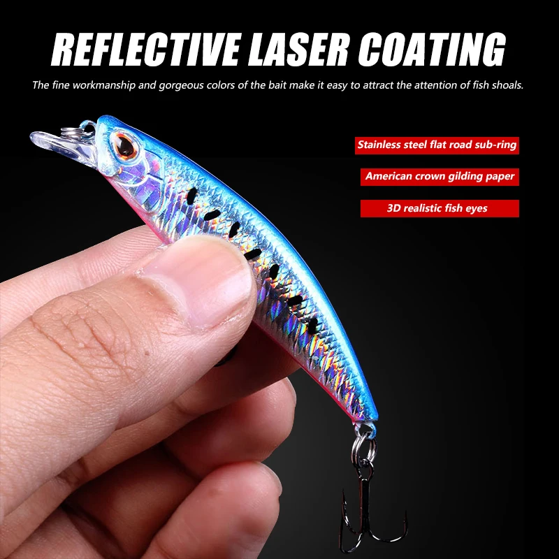 Newup Sinking Minnow Small Fishing Lures Trout Hard Lures 68Mm-6.5G Wobblers for Pike Red Gill Bait Crankbaits Fishing