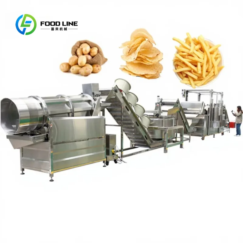 Industrial Automat Frozen Fry Potato Chip Potato Finger Product Line Small Stackabl Potato Chips Maker Machine