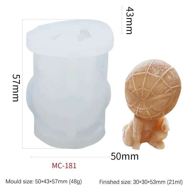 Spider Small Round Man Silicone Ice Cube Maker Diy Epoxy Casting Mould Handmade Crafts Ice Cream Tools Ice Molds for Whiskey