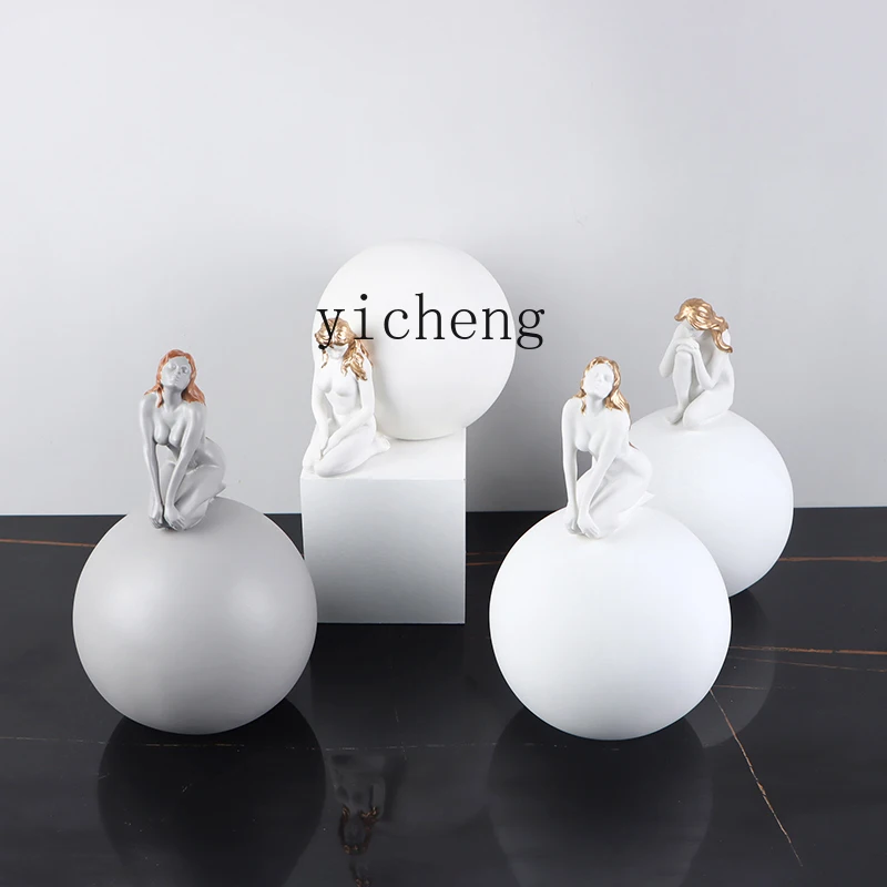 

FY Sculpture Sitting Ball Figure Sales Office Decoration Creative Art Villa Ornament