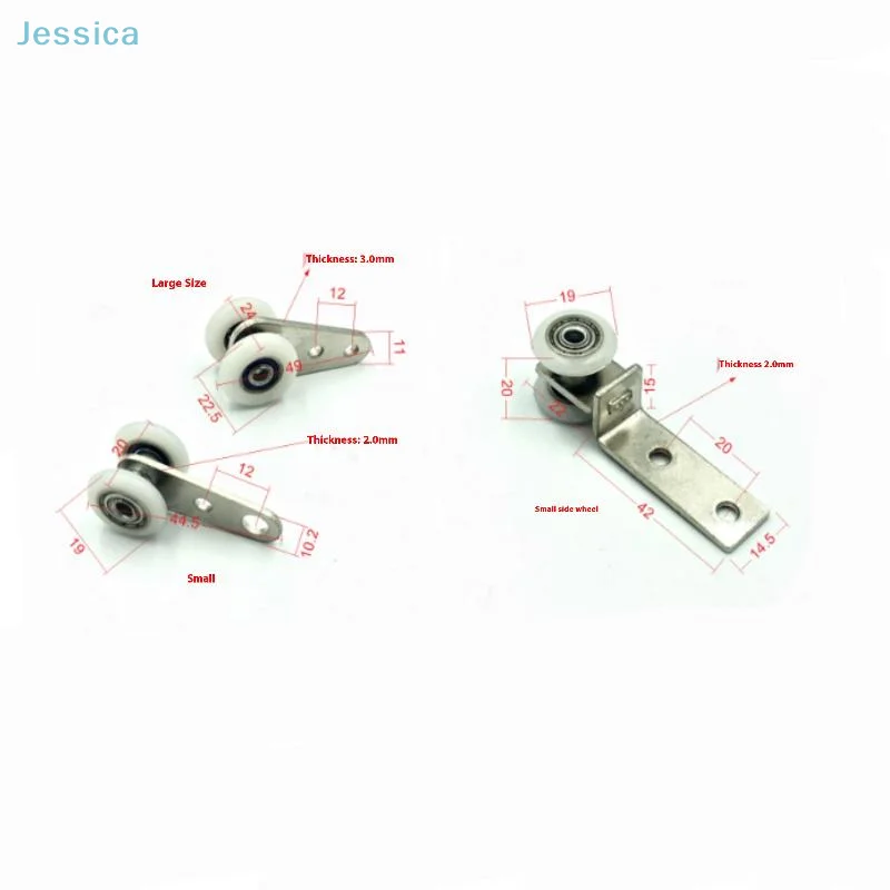 ♥Metal Bearing Hanging Track Pulley Block With 2 Plastic Wheels Sliding Door Pulleys For Sliding Door Cabinets Window Hardware