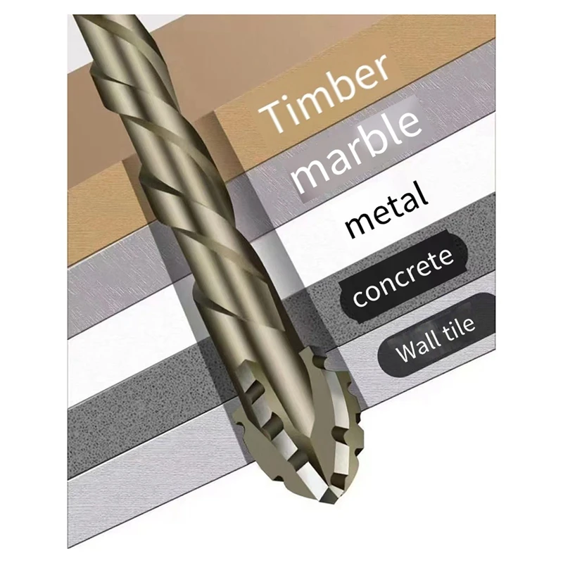 AT51-New Four-Edged Sawtooth Eccentric Drill For Dry Drilling Of All Ceramic Tiles, Glass, Marble And Concrete 4Pcs
