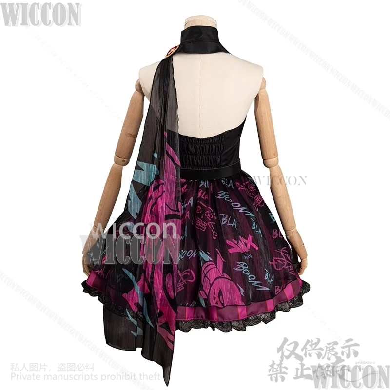 Jinx Arcane S2 Game LoL Cosplay Costume Witch Dark Dress Lolita Suit Hat Wig Woman Girl Sexy Carnival Party Roleplay Customized