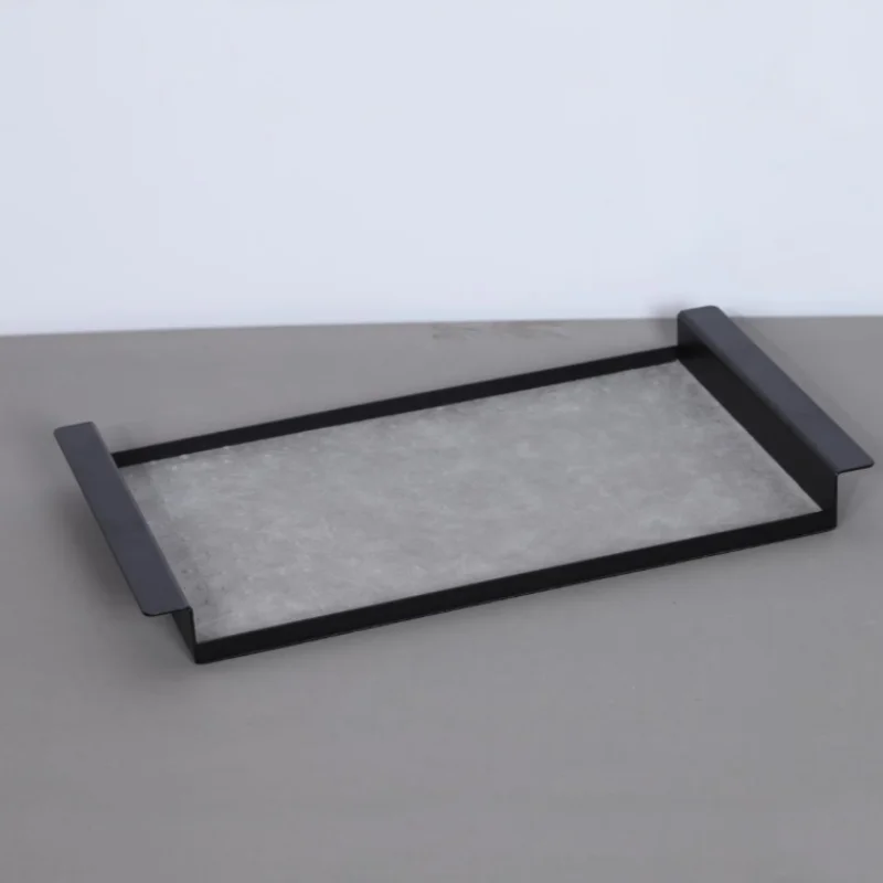 

Metal Decorative Tray Simple Nordic Orange Leather Storage Trays Serving Plate Home Decor Storage Products Tea Table Organizer