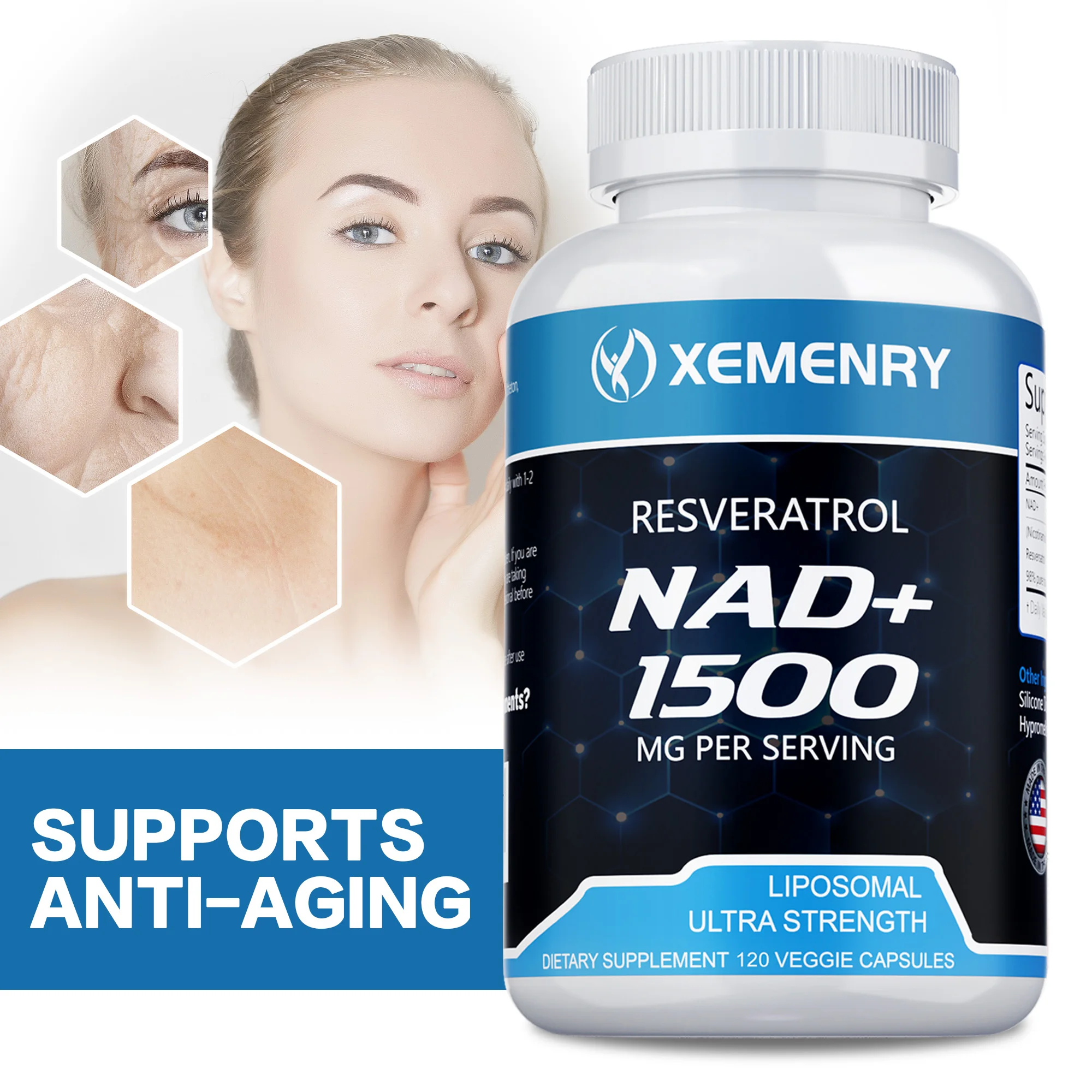 

NAD + Ресвератрол - для метаболизма, против старения, способствует восстановлению клеток и здоровью кожи, повышает естественную энергию, укрепляет иммунитет