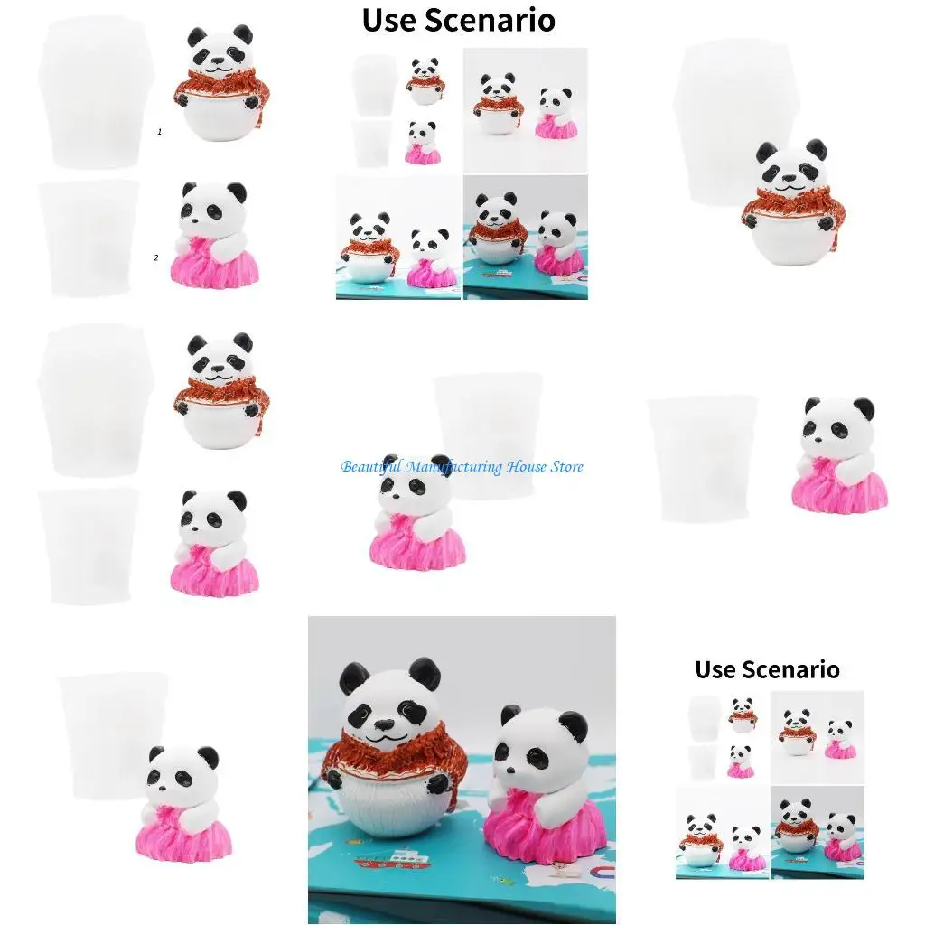 

E56A Multipurpose Panda Silicone Mould for Plaster Making and Art Classes