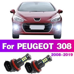 2X LED Car Fog Light Auto Lamp Bulbs For PEUGEOT 308 2008 2009 2010 2011 2012 2013 2014 2015 2016 2017 2018 2019 Accessory
