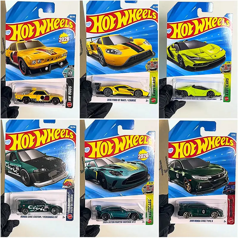 

Абсолютно новая модель 2026F: Коллекционная машинка Hot Wheels из сплава, спортивный автомобиль для детей, Ferrari F1, Lamborghini, Aston Martin, 26 литых игрушечных машинок