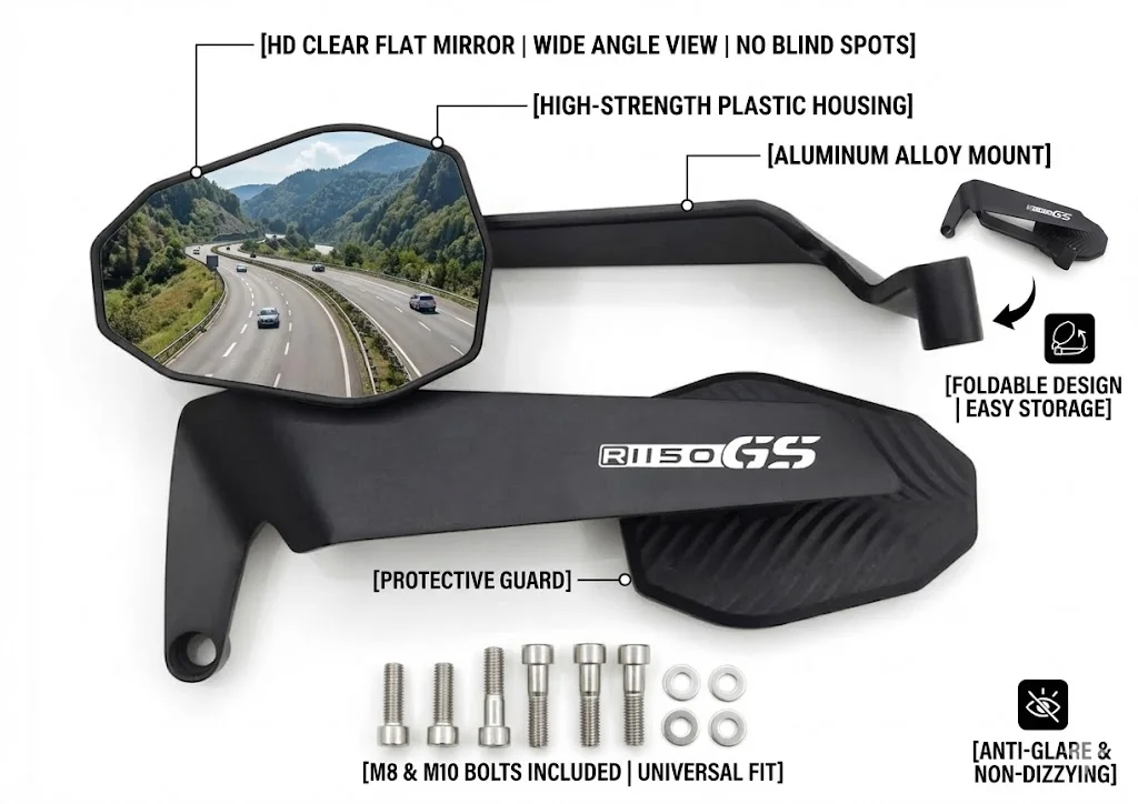 Modified Wind Wing Motorcycle Side Rearview Mirrors Accessorie For BMW R1150GS R 1150GS 1150 GS R-1150GS R1150-GS 2018 2019 2020