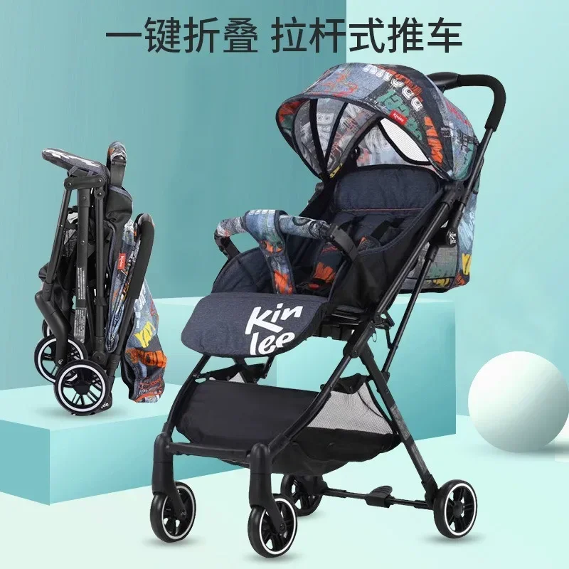 

2025lightweight, foldable four-wheel baby strollers, high-landscape bb with trolley