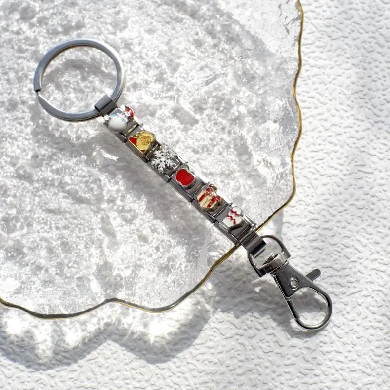 【W】Schleifen-Schmetterling-Stern-Modul-Armband-Schlüsselanhänger-Taschen-Schlüsselanhänger, personalisierter Schlüsselring, italienischer Charm, DIY-Schmuckherstellung, Geschenke – Detail 3