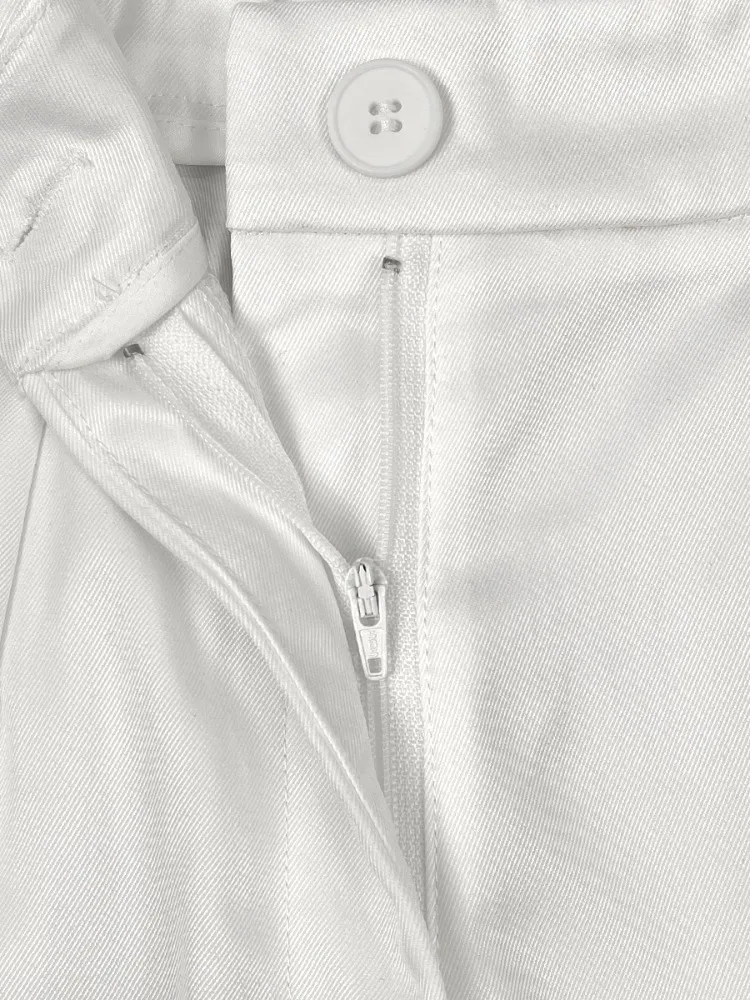 Yeezzi Damen-Hose mit kontrastfarbenen Streifen und weitem Bein, 2026, neue lockere, hoch taillierte, urbane, formelle Büro-Hose – Detail 10