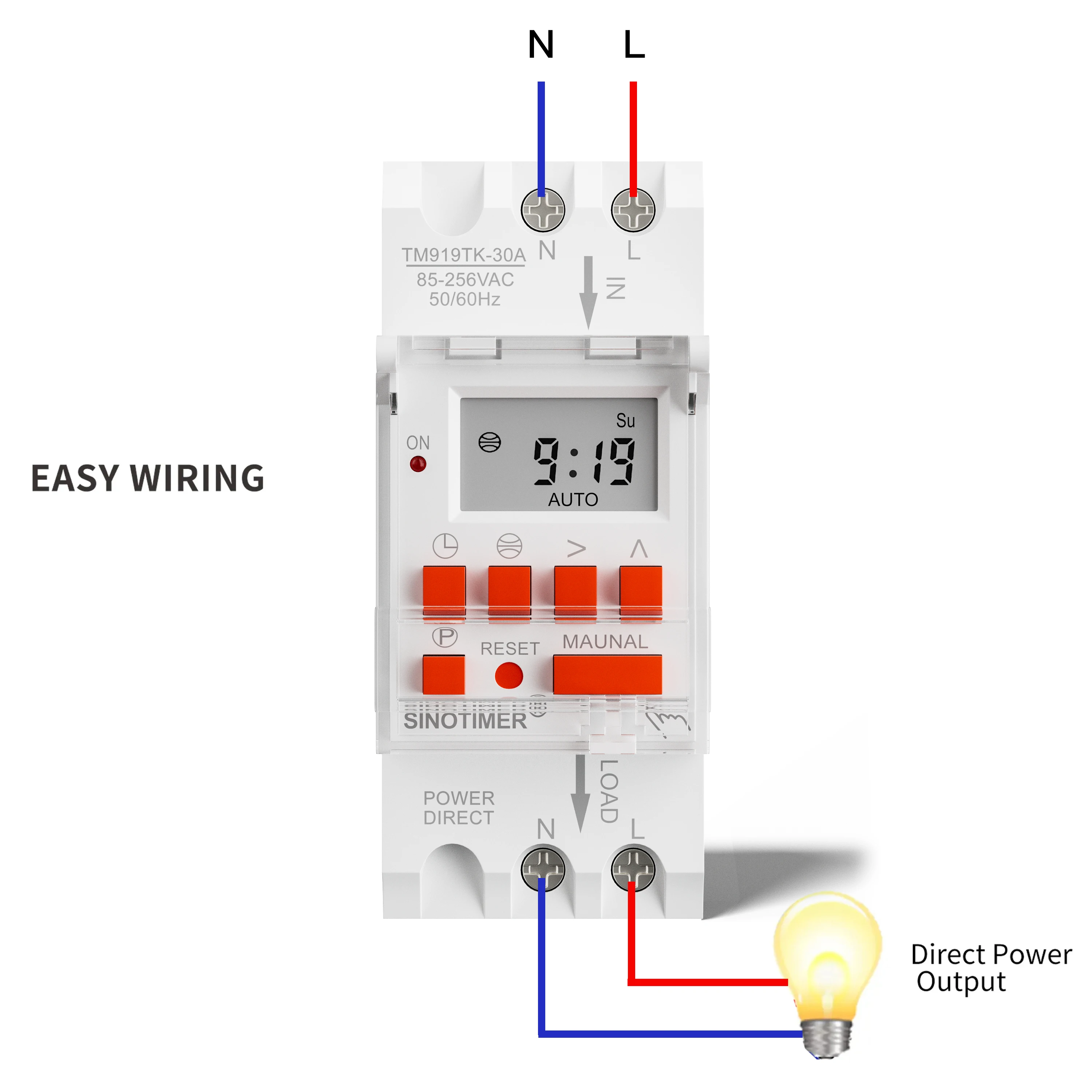 Wide Voltage 85-265VAC Astronomical Time Switch for Automatic Calculation of Sunrise and Sunset in Latitude and Longitude