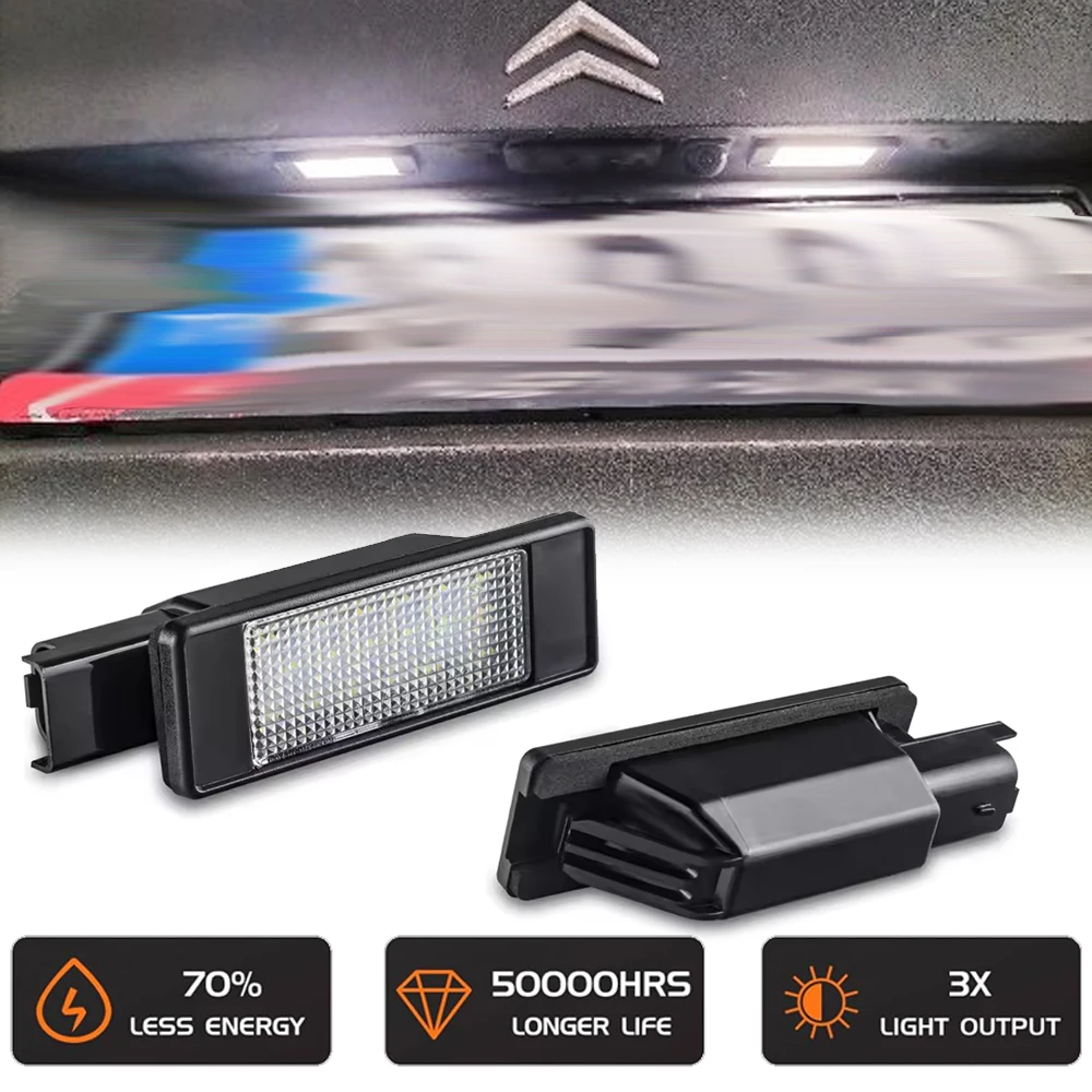 

Replace OEM White LED Tail License Number Plate Light Tag Warning Reflector For Citroen C5 Tourer Wagon Picasso C3 C4 Peugeot