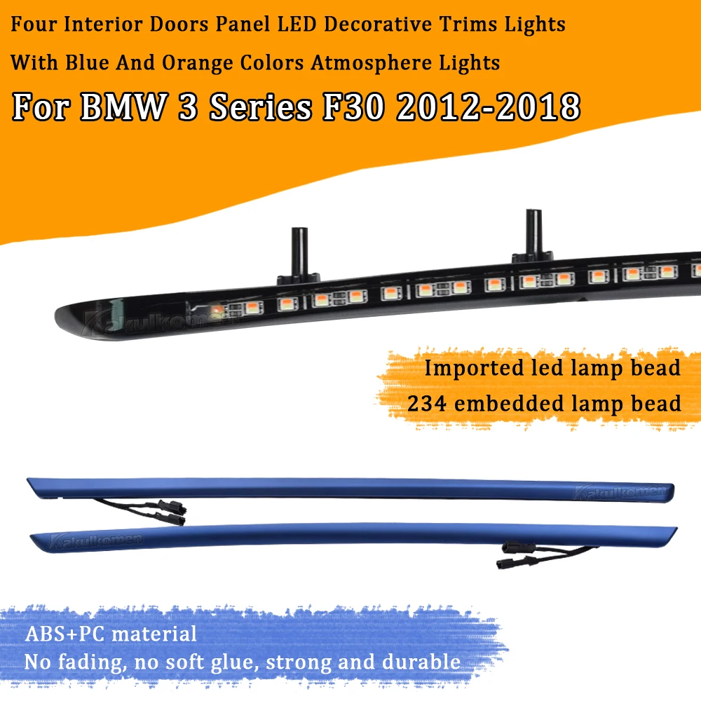 LEDアンビエントライト,BMW 3シリーズ,f30,12-18,屋内装飾,装飾品,青と
