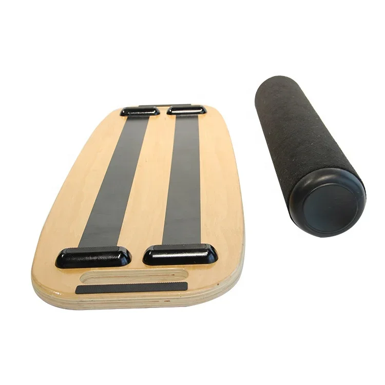 Advanced Stretch Trainer Roller Improve Nature Exercise Fitness Yoga Balance Board, Wooden Balance Board