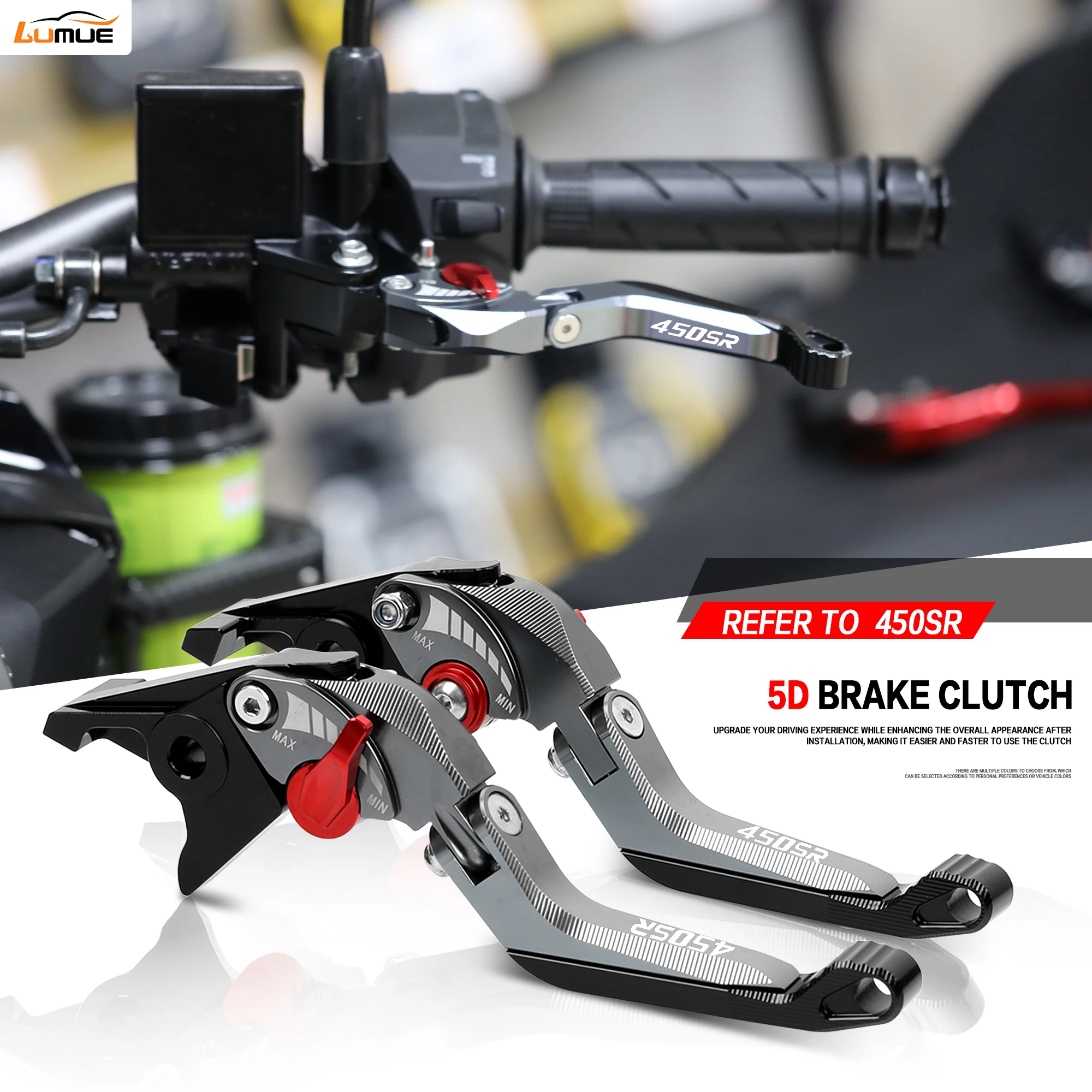 For CFMOTO 450SR 450 SR 2022-2026 Brake Clutch Levers Motorcycle CNC 5D Aluminum Adjustable Folding Brake Clutch Levers