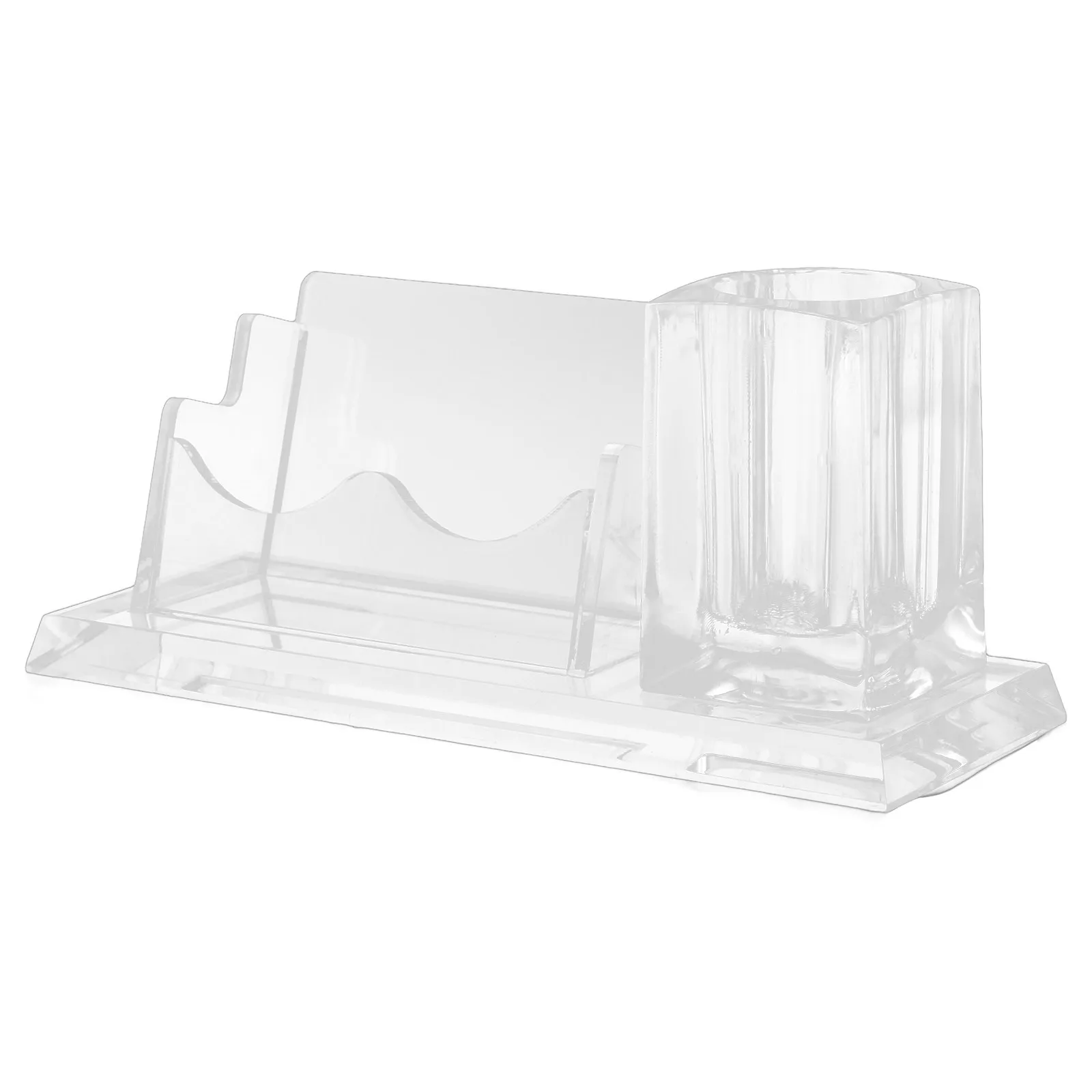 

Vertical Business Organizer Desk Card Display Stand Office Card Storage Box Acrylic Business Cards Holder Pen Holder Minimalist