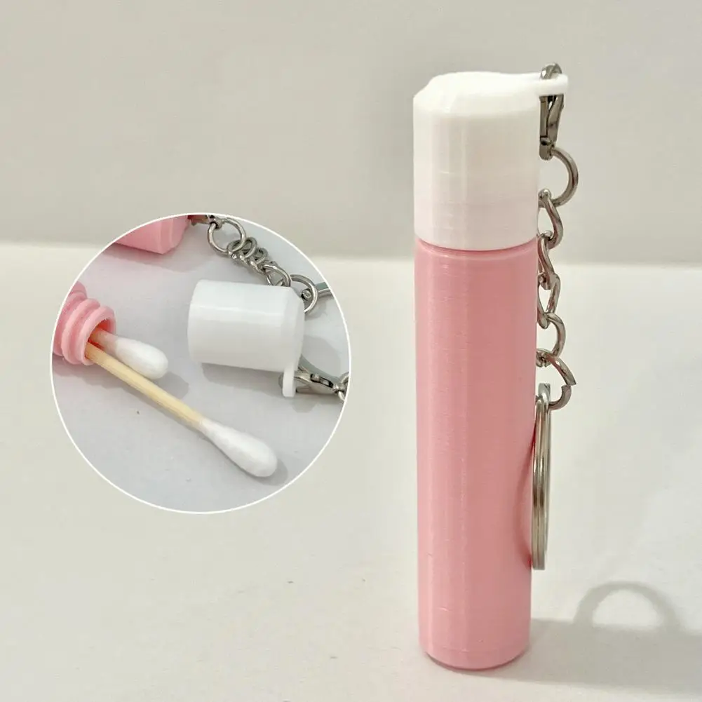 

Cotton Swab Storage Box with Cover Storage Holder Keychain for Makeup Ear Cleaning Medicine Application