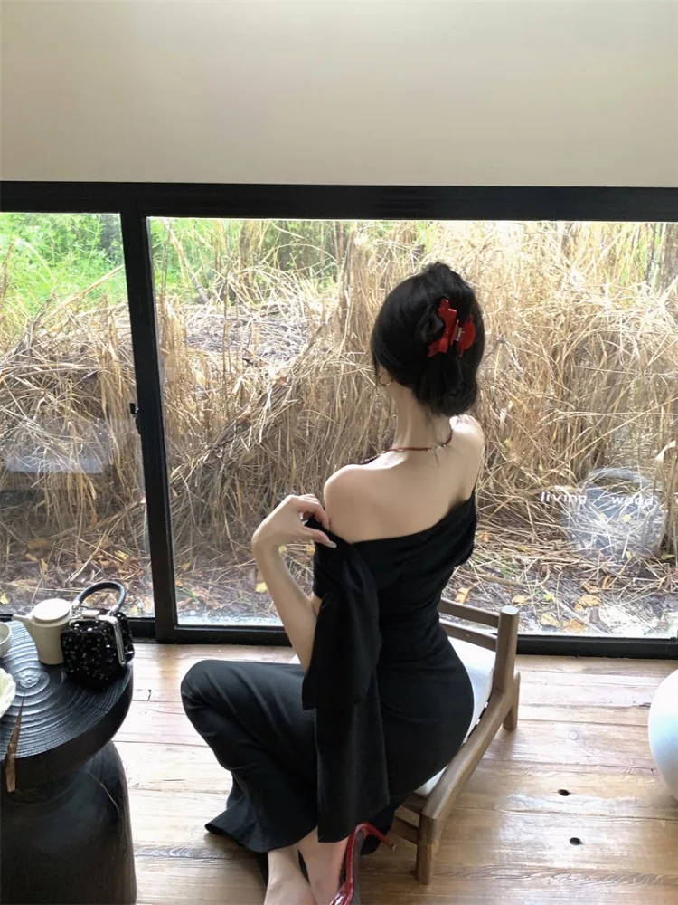 Robes à manches longues femmes robe jeune fille automne tricots smocké lambrissé boutonné col montant H-ligne Grunge Style multicolore