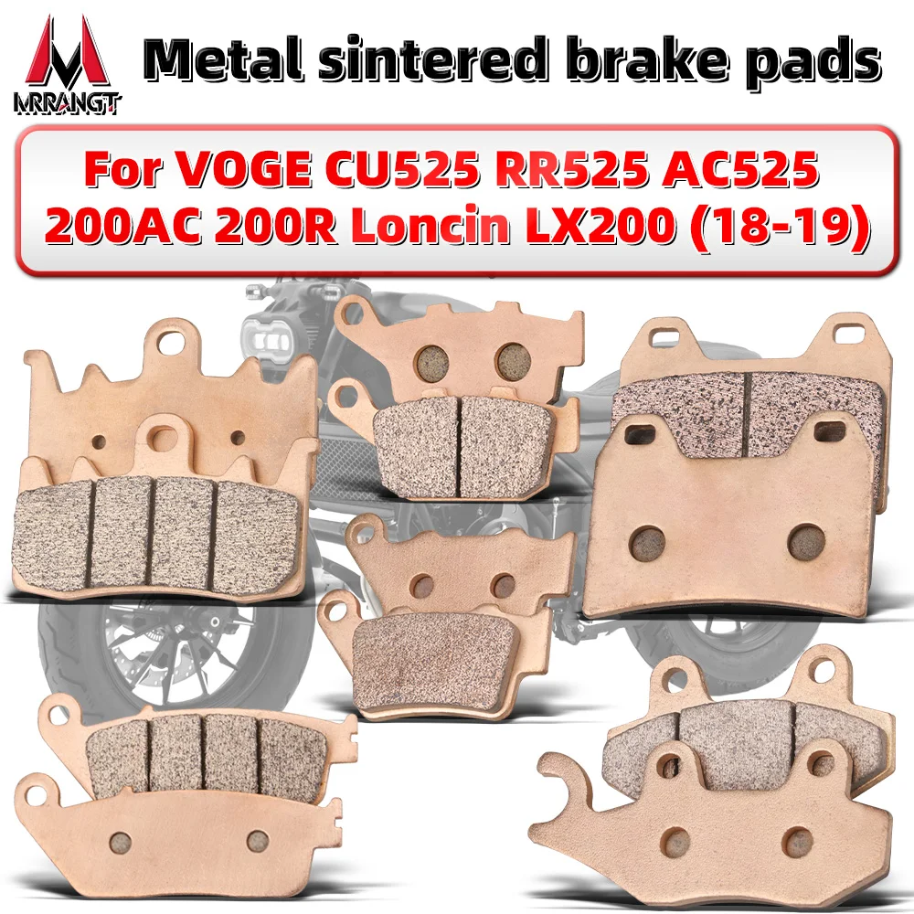 MRRANGT Metal Sintered Brake Pads Fit for VOGE CU525 RR525 AC525 200AC 200R for Loncin LX200 Motorcycle Front Rear Set