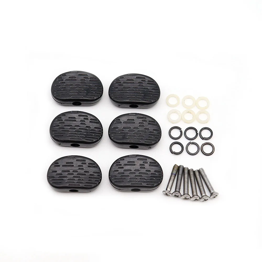 6Pcs Oval Shape Guitar Tuning Pegs Button Cap Tuners Machine Head Button Electric Guitar Buttons Head