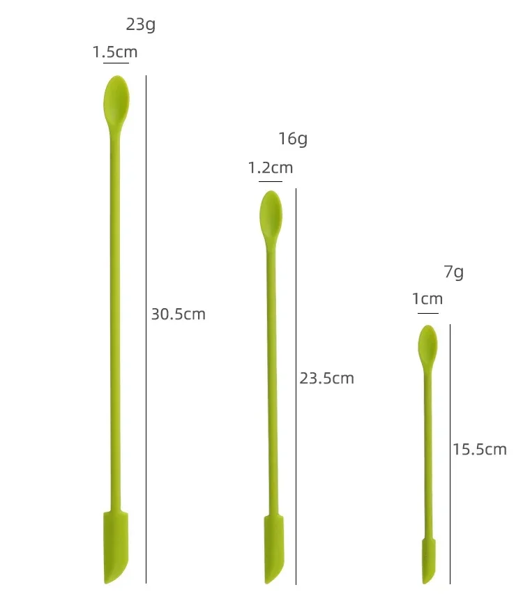 Kosmetikflasche Silikon Mini Schaber Dreiteiliges Set Backen Doppelend Zwei in einem Spatel Marmeladenflasche Schaber Löffel Set – Detail 9