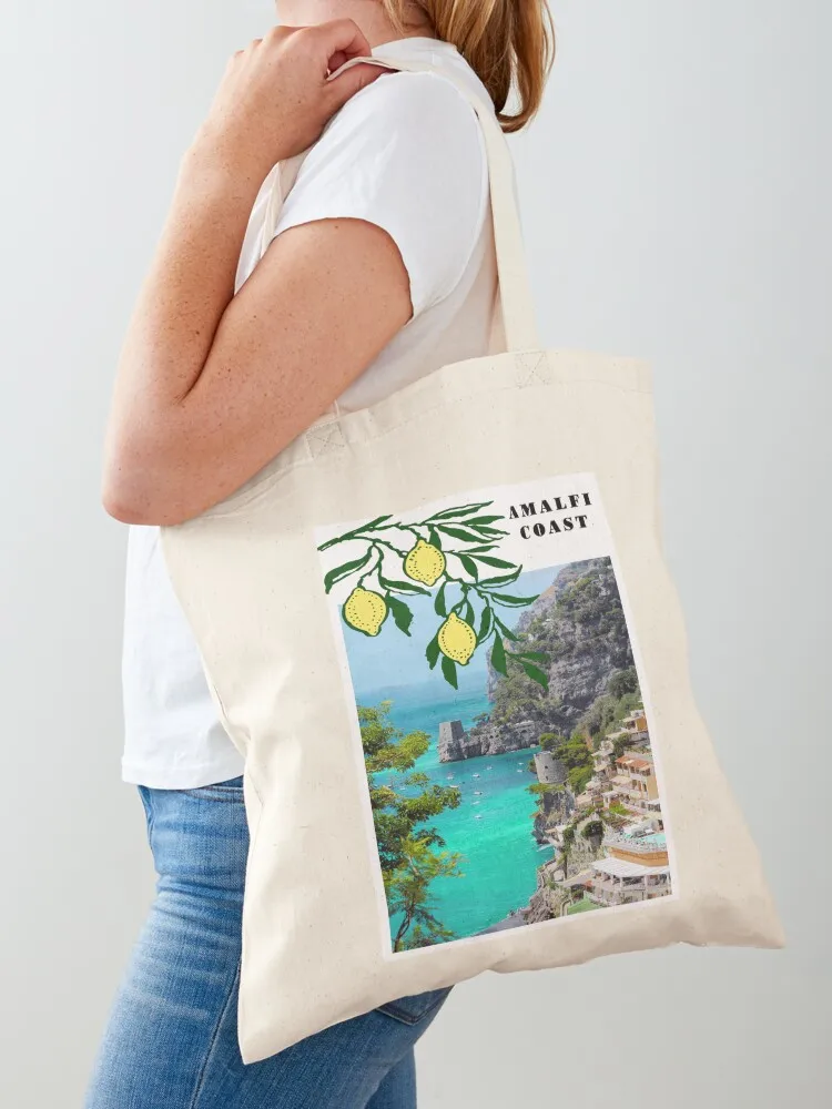 Beautiful Amalfi Coast Italy Tote Bag Women's shopper Portable shopping bag Canvas Tote Bag