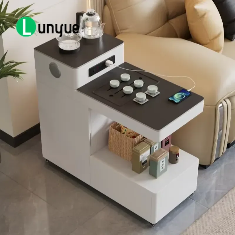 Movable Wooden Coffee Table with Bluetooth Speaker Modern Design Storage Easy Cleaning Suitable for Small Spaces Living Room