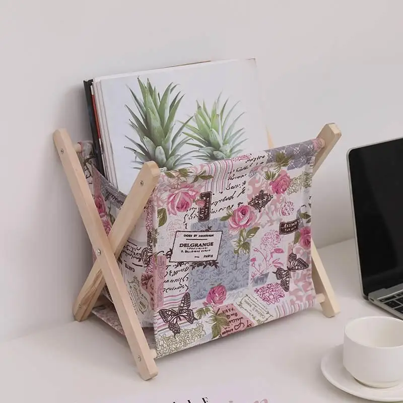 Magazine Rack Magazine Fabric Storage Rack Basket Organizing Desktop Newspaper Bookshelf Pocket Building Book