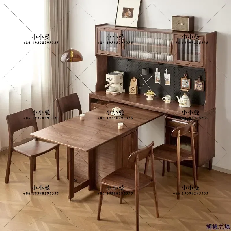 Modern Aluminum Profile Solid Wood Multi Layer Board Drawer Dining Side Cabinet Marine Board Movable Large Capacity Storage