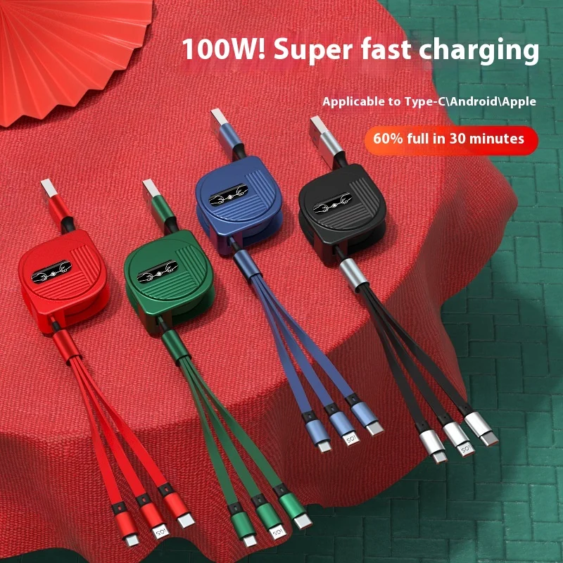 

3 in 1 USB Type C Fast Charging Cable for apple 14 13 12 Pro 11 100W Micro USB C Charger Cord for Xiaomi phone accessories
