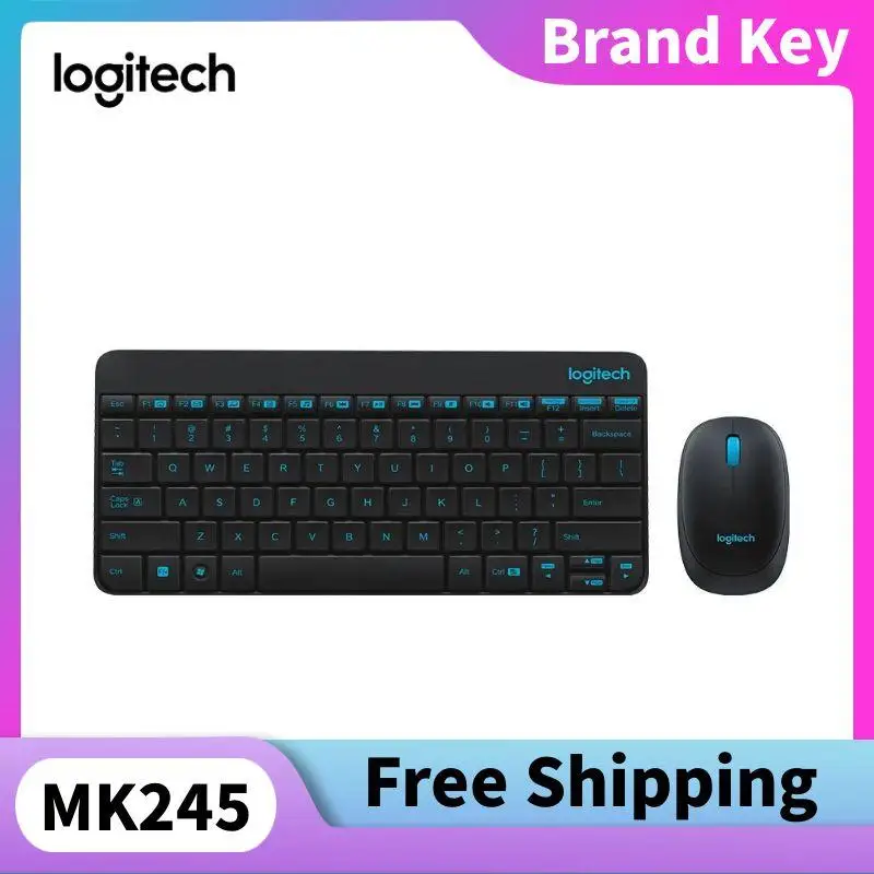 Logitech Mk245 USB Беспроводная клавиатура и мышь Набор Водонепроницаемый Брызгозащищенный дизайн Подходит для ноутбуков Настольные компьютеры Домашние офисы Logitech Mk245 USB Беспроводная клавиатура и мышь Набор Водонепроницаемый Брызгозащищенный дизайн Подходит для ноутбуков Настольные компьютеры Домашние офисы
