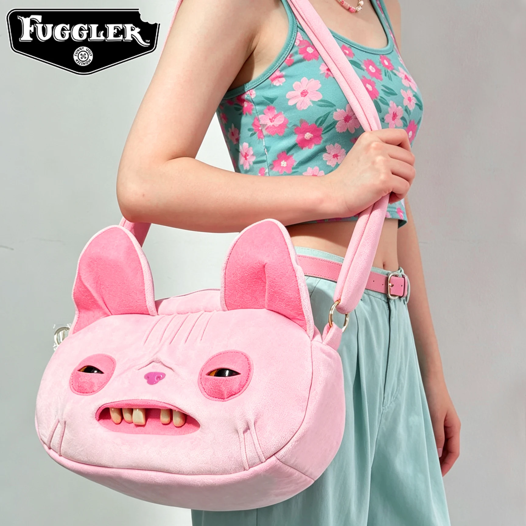Genuine Fuggler Funny Ugly Monster Plush Crossbody Bag Large Capacity Backpack Cute Shoulder Purse Collectible Toy Gift For Fans