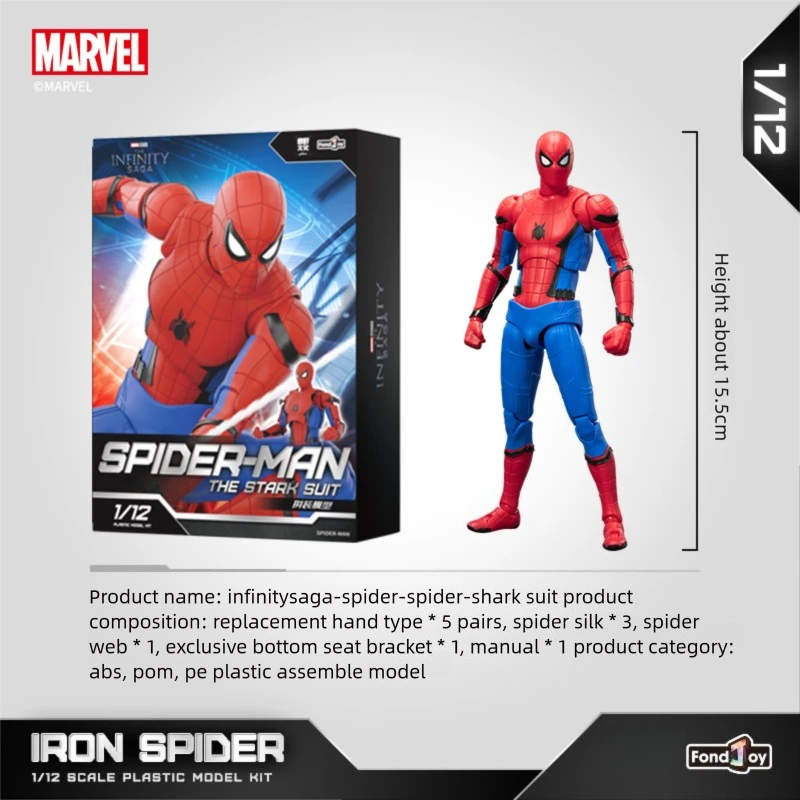 Nouveau Fondjoy Spider Man Venom 1/12 classique rouge et bleu combat costume Figure assemblage modèle jouet Collection jouets garçon cadeau d'anniversaire