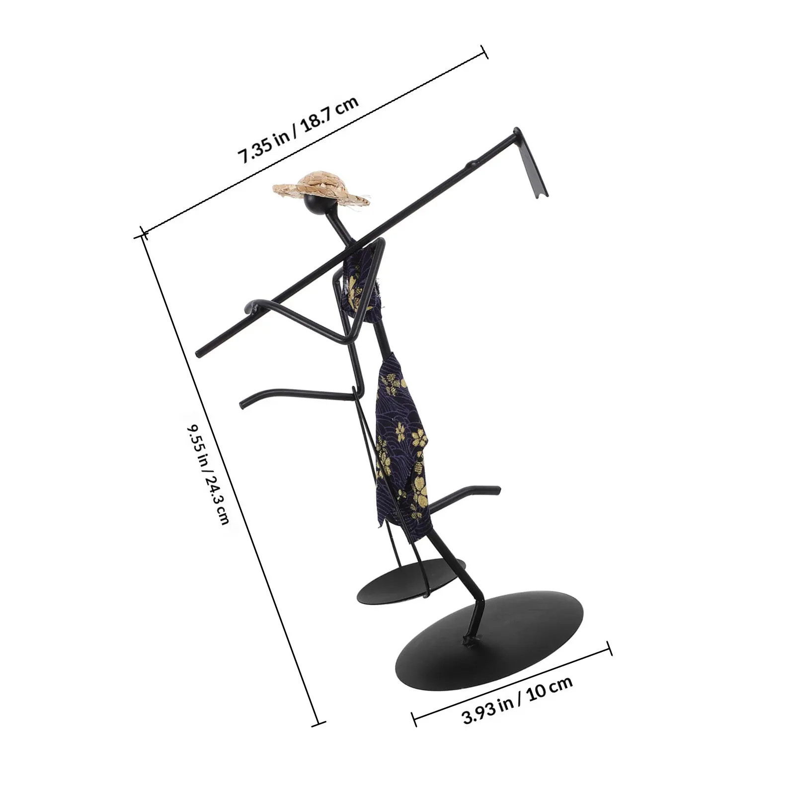 African Style Iron Holder Featuring Carrying Figure for Western Dining Room Decor Vintage Pillar Stand Decorative