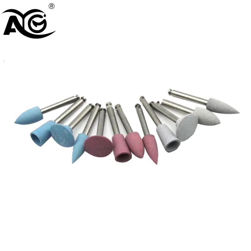 AG 10pcs Dental Silicone Grinding Heads Polishing Burs Kit for Low Speed Contra Angle Handpiece Dentistry Instrument Accessories