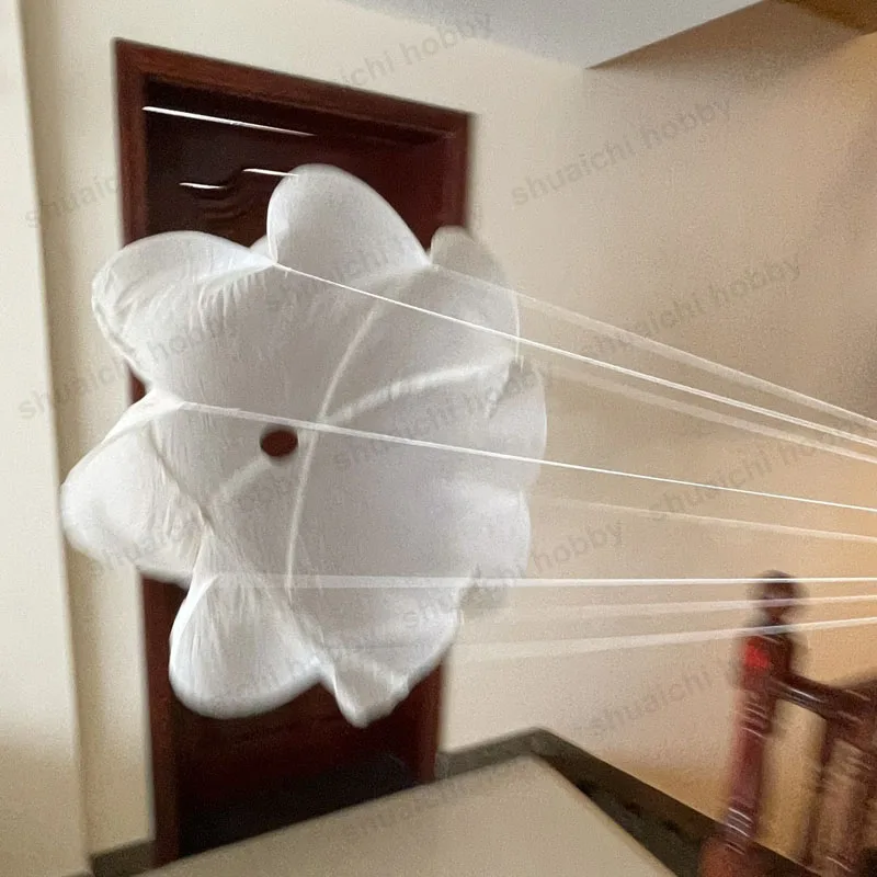 Parachute blanc Dia 1 mètre 544 Parachutes en tissu spécial capacité de charge 2kg parapluie extérieur jouet pour modèle de Drone fusée RC 1 pièces