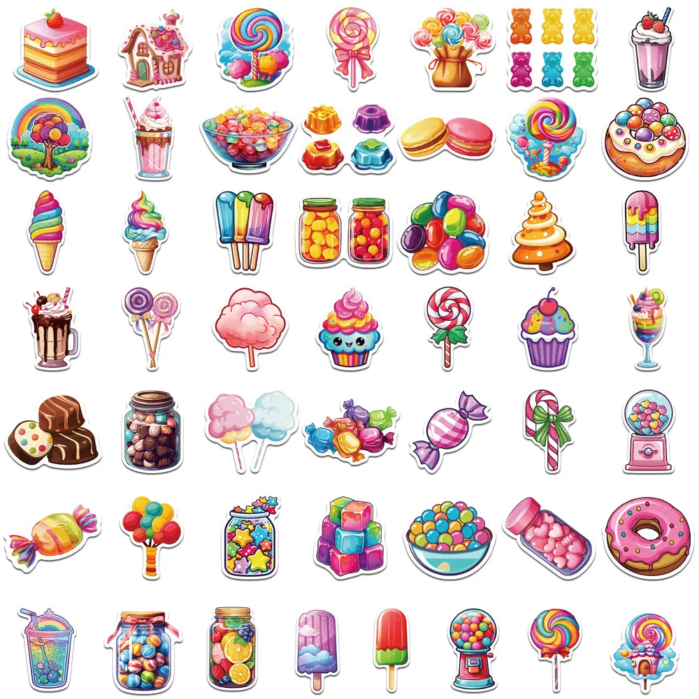 10/30/50PCS Neue Farbige Candy Doodle Aufkleber DIY Handy Wasser Tasse Skateboard Wasserdicht Aufkleber kinder spielzeug Geschenke