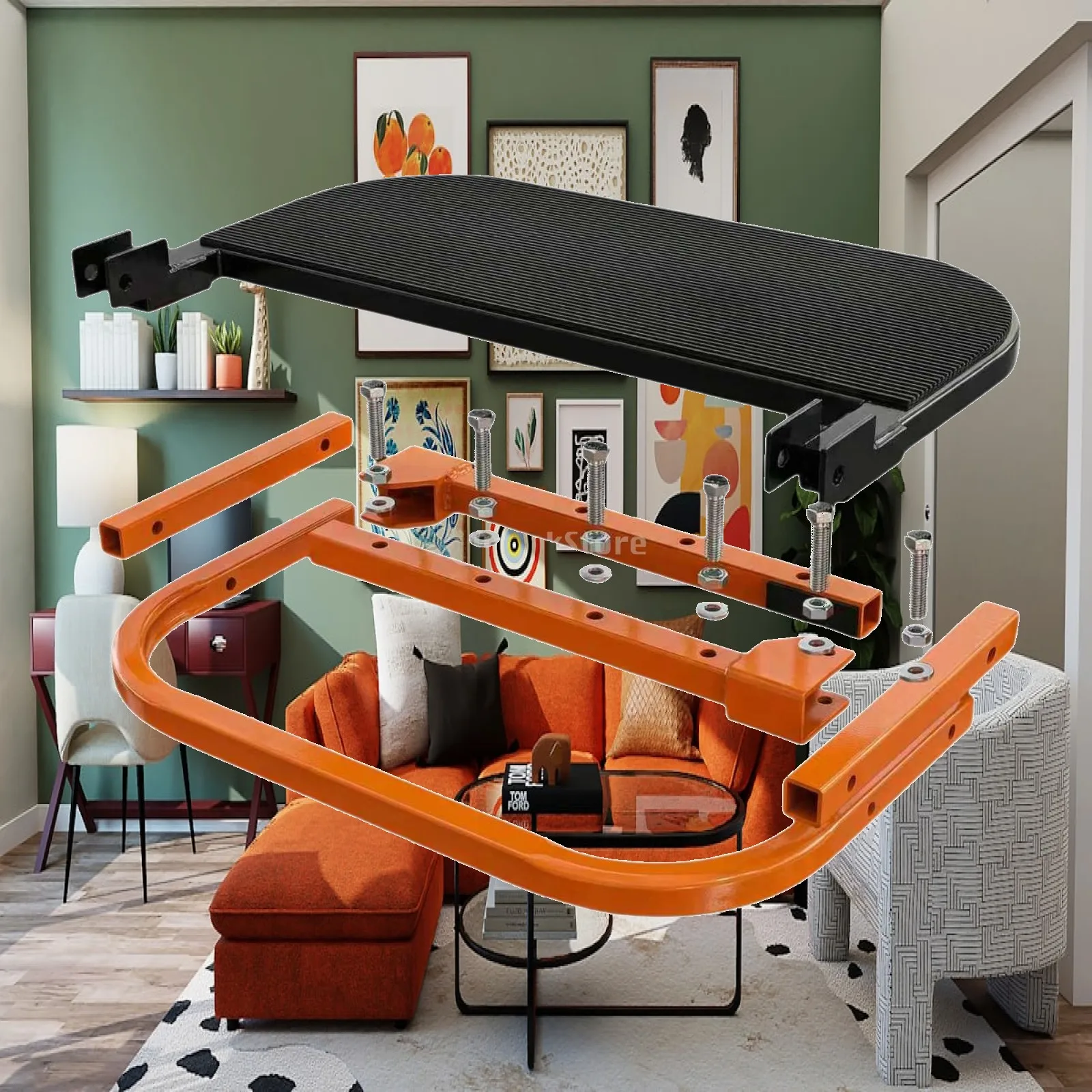 Truck Tire Step for Heavy Duty Trucks Non Slip Surface Easy Installation Car Roof Loading Access