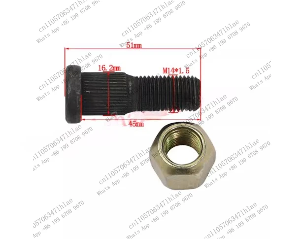 2pcs Suitable for Toyota Forklift Parts 7F 8F 2~3 Ton Steering Rear Wheel Hub Screw 43812-23320-71