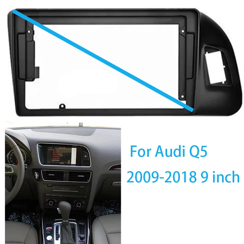 9-calowy dla AUDI Q5 2009-2018 Lewe radio samochodowe Stereo Android MP5 WIFI GPS Player 2 Din Head Unit Fascia Panel Dash Frame Trim